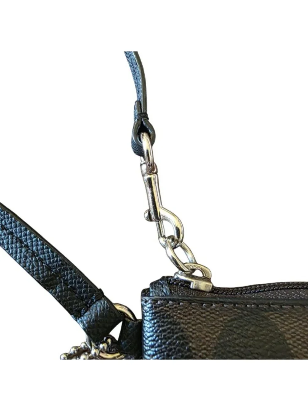 Coach Corner Zip Wristlet Signature Coated Canvas Neon Stripe Horse & Carriage